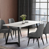 Simplicity Dining Table Rectangular Sintered Stone Table with Metallic Base Clearhalo ' dining_table' 'Dining Tables & Seating' 'Dining Tables' 'furn' 'furn_dining_table' 'Furniture' 'furniture_dining_table' 'Kitchen & Dining Furniture' 'kitchen&dining_furn' 'kitchen' 'kitchen_dining_table' 1200x1200_41daca28-8c6a-4a04-97b8-5e78d78561ff