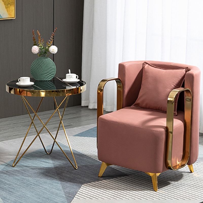 Glam Armrest Backrest Cushion Chair with Metal Legs for Balcony Clearhalo 'Dining Chairs' 'Dining Tables & Seating' 'dining_chair' 'furn' 'furn_dining_chair' 'Furniture' 'Kitchen & Dining Furniture' 1200x1200_41dafe09-e88a-40b6-aa96-8f026a4e64ad