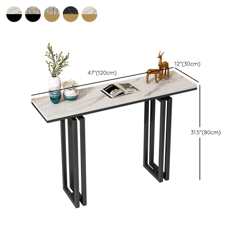 Tavolo accento console rettangolare glam tavolo da divano console di finitura antica in pietra