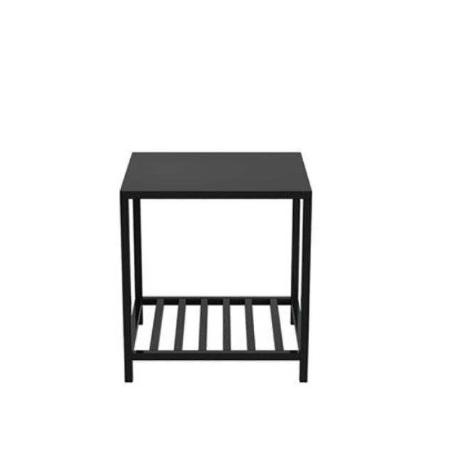 Black 20'' Tall Accent Table Nightstand Modern Metal 1-Shelf Bedside Cabinet Clearhalo 'Bedroom Furniture' 'furn' 'furn_night_stand' 'Furniture' 'night_stand' 'Nightstands' 1200x1200_41dbe503-c549-402a-bcba-99dbb18223db