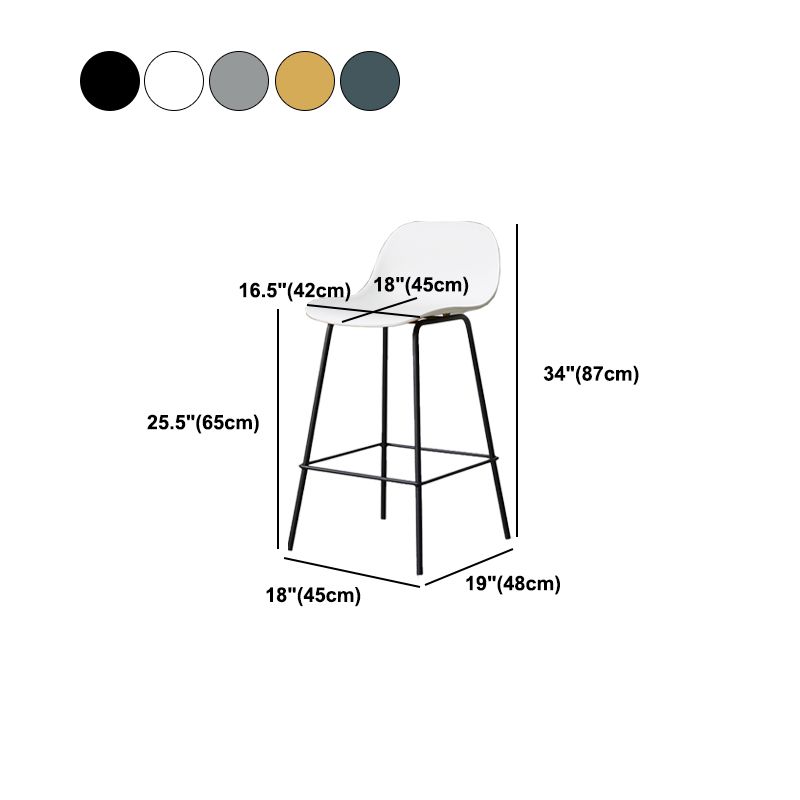 Scandinavian Reception Low Back Stool Matte Finish Plastic Barstool Clearhalo 'Bar Furniture' 'Bar Stools' 'bar_stools' 'furn' 'furn_bar_stools' 'Furniture' 'furniture_bar_stools' 'Kitchen & Dining Furniture' 1200x1200_41dcbee0-55d9-4929-9e06-d6a939333cc9