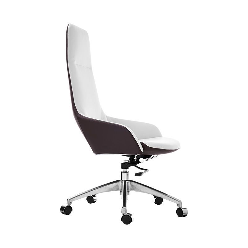 Faux Leather Office Chair Contemporary Nylon Desk Chair in White Clearhalo 'furn' 'furn_office_chair' 'Furniture' 'Office Chairs' 'Office Furniture' 'office_chair' 1200x1200_41e21653-818d-4ff8-abab-f513c70621c6