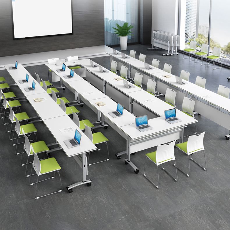 Modern Style Manufactured Wood Office Desk Rectangular Desk with Wheels Clearhalo 'furn' 'furn_office_desk' 'Furniture' 'Office Desks' 'Office Furniture' 'office_desk' 1200x1200_41e3bf91-bc0b-4b2d-ad90-b6eede7a5a29