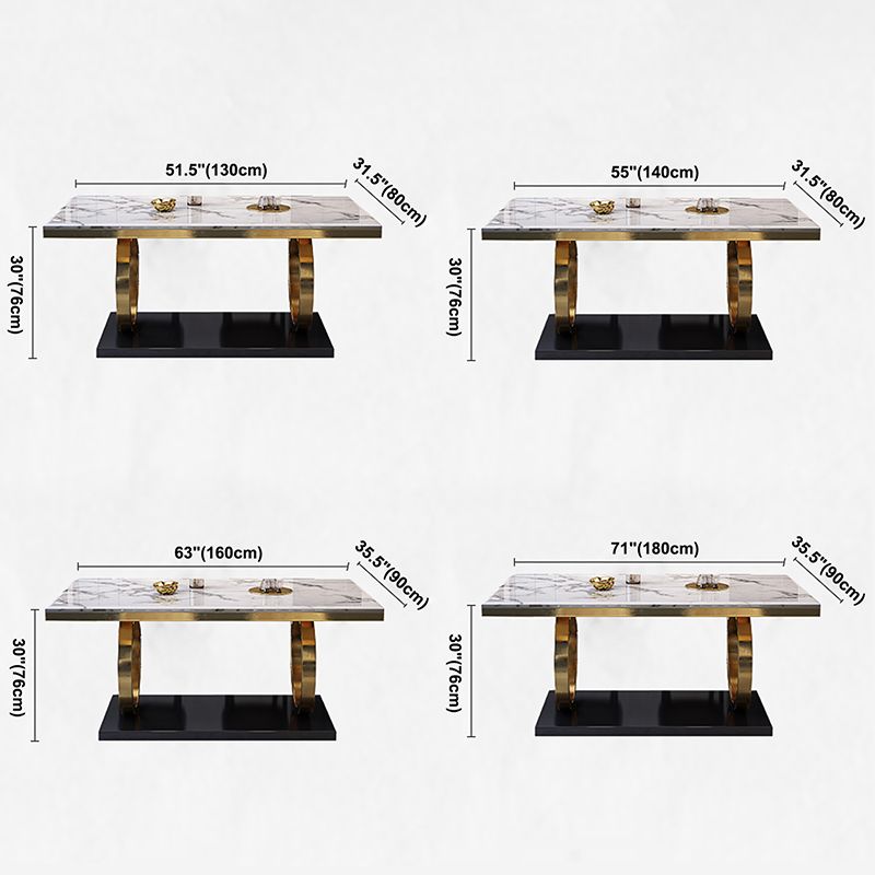 Luxury Marble Dining Table for Restaurant Rectangle Table With Gold Metal Pedestal Clearhalo ' dining_table' 'Dining Tables & Seating' 'Dining Tables' 'furn' 'furn_dining_table' 'Furniture' 'furniture_dining_table' 'Kitchen & Dining Furniture' 'kitchen&dining_furn' 'kitchen' 'kitchen_dining_table' 1200x1200_41e43ace-43ad-4888-b517-42eefb15c111