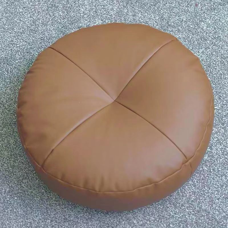 Modern Pouf Ottoman Leather Upholstered Solid Color Round Ottoman Clearhalo 'furn' 'furn_ottomans_poufs' 'Furniture' 'Living Room Furniture' 'Ottomans & Poufs' 'ottomans_poufs' 1200x1200_41e48d1f-8762-4f57-b958-3d7f9efbc1f8