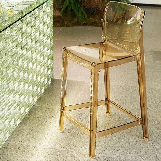 Contemporary Acrylic Low Back Bar Stool Armless Counter Height Stool for Living Room