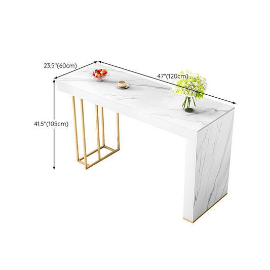 Contemporary Style Rectangle Bar Table Stone Fixed Bistro Bar Desk Clearhalo 'Bar Furniture' 'Bar Tables' 'bar_tables' 'furn' 'furn_bar_tables' 'Furniture' 'Kitchen & Dining Furniture' 1200x1200_41e51873-dbfa-4903-8428-e35db2aa1dcf