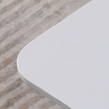 Modern Sintered Tone Top Dining Table Rectangle White with Acrylic Double Pedestal