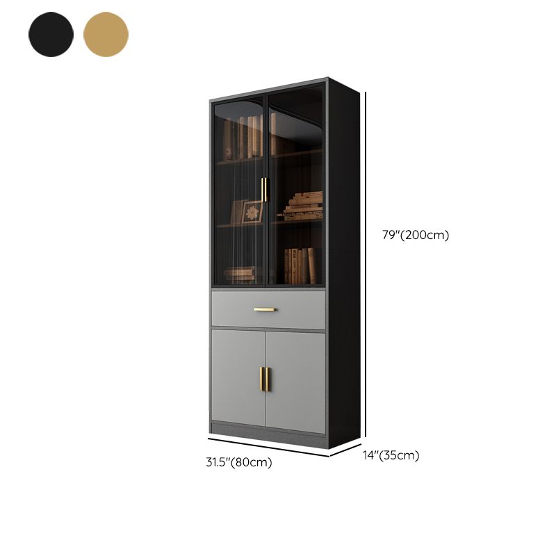 Libreria verticale in legno ingegnerizzato con libreria chiusa contemporanea con scaffali