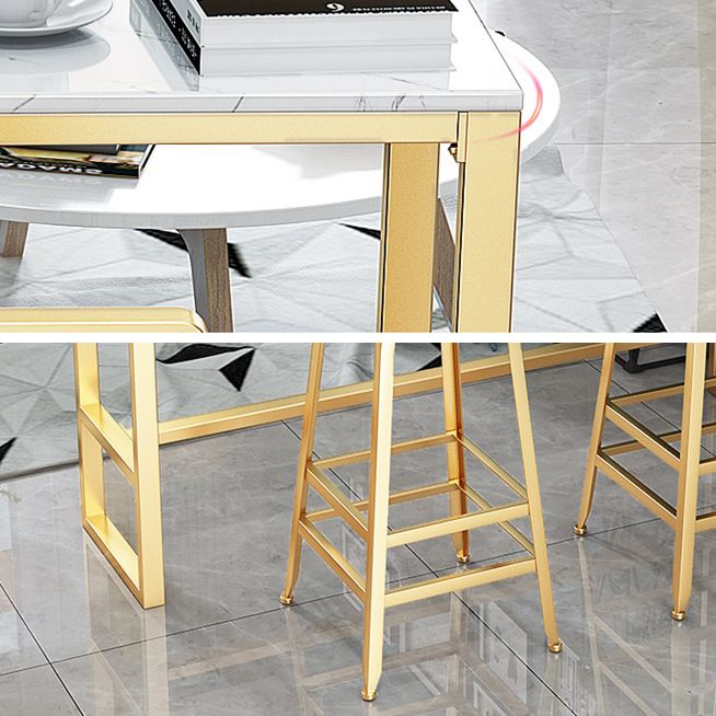 Glam Style Bar Table Artificial Marble Pub Table with Pedal for Dining Room Clearhalo 'Bar Furniture' 'Bar Tables' 'bar_tables' 'furn' 'furn_bar_tables' 'Furniture' 'furniture_bar_tables' 'Kitchen & Dining Furniture' 1200x1200_41e77787-e041-4bb1-afa8-f1ec9e546123