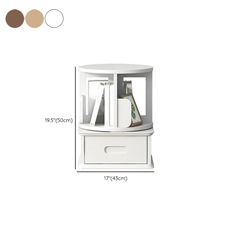 Contemporary Wooden Bookcase Standard Closed Back Bookshelf with Drawer