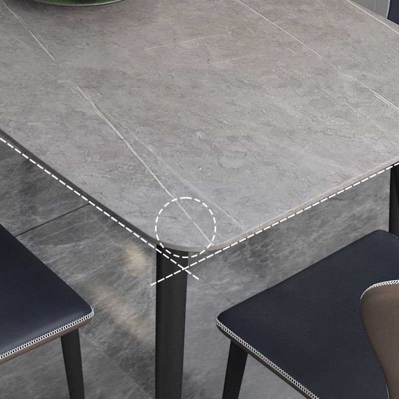 Modern Rectangle Dinette Set 1/2/5/7 Pieces Sintered Stone Top Dining Table Set Clearhalo 'Dining Room Sets' 'Dining Tables & Seating' 'dining_room_set' 'furn' 'furn_dining_room_set' 'Furniture' 'furniture_dining_room_set' 'Kitchen & Dining Furniture' 1200x1200_41e9e605-864c-46be-b9ce-5e0c4b8958a0