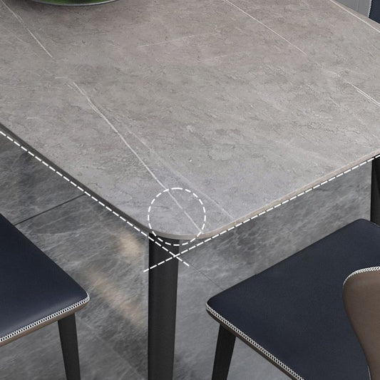 Modern Rectangle Dinette Set 1/2/5/7 Pieces Sintered Stone Top Dining Table Set Clearhalo 'Dining Room Sets' 'Dining Tables & Seating' 'dining_room_set' 'furn' 'furn_dining_room_set' 'Furniture' 'furniture_dining_room_set' 'Kitchen & Dining Furniture' 1200x1200_41e9e605-864c-46be-b9ce-5e0c4b8958a0