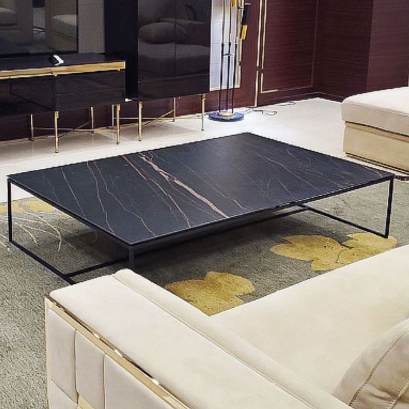 Table basse rectangulaire Trestle 1, finition noire ardoise