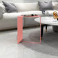 Rectangular Metal Table with Abstract Base Design mid-century Modern Style Side Table