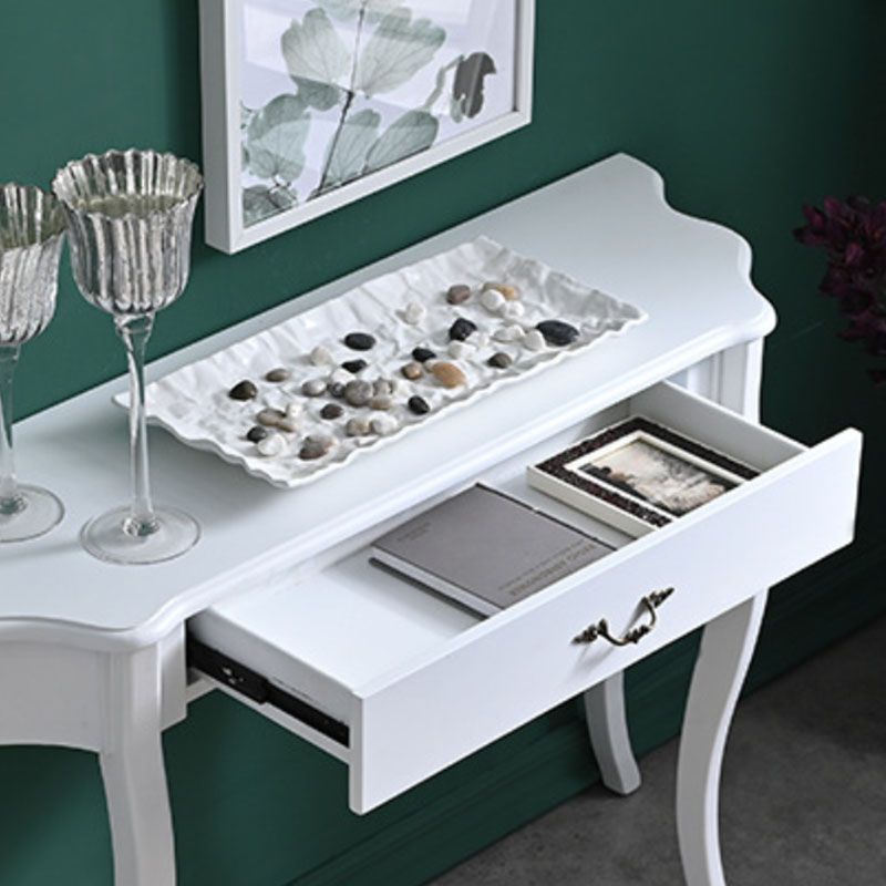 Victoriaanse witte houten console banktafel vrije vorm eindtafel voor hal