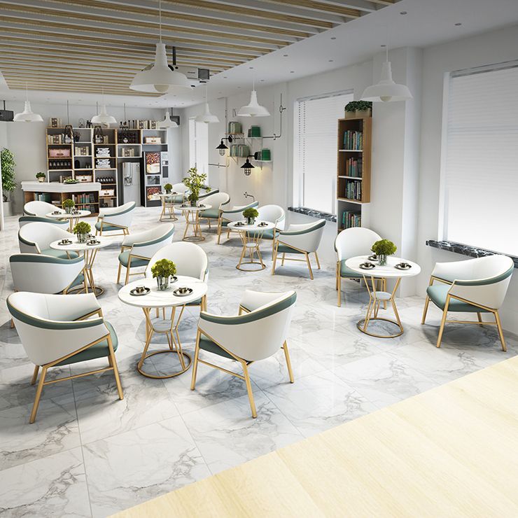 Contemporary Round Dining Table Set 1/2/5 Pcs Stone Top Dinette Set for Home Clearhalo 'Dining Room Sets' 'Dining Tables & Seating' 'dining_room_set' 'furn' 'furn_dining_room_set' 'Furniture' 'Kitchen & Dining Furniture' 1200x1200_41edacf0-f843-44e6-826d-7a14fa2d4670