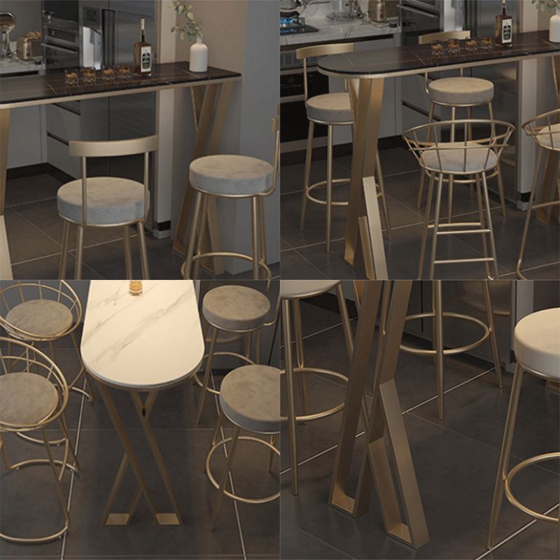 Glam Stone Pub Bar Table Indoor Gold Iron Bar Dining Table with Double Pedestal Clearhalo 'Bar Furniture' 'Bar Tables' 'bar_tables' 'furn' 'furn_bar_tables' 'Furniture' 'furniture_bar_tables' 'Kitchen & Dining Furniture' 'kitchen&dining_furn' 'kitchen' 1200x1200_41edebcd-2369-46d9-bca0-26526aecab5a