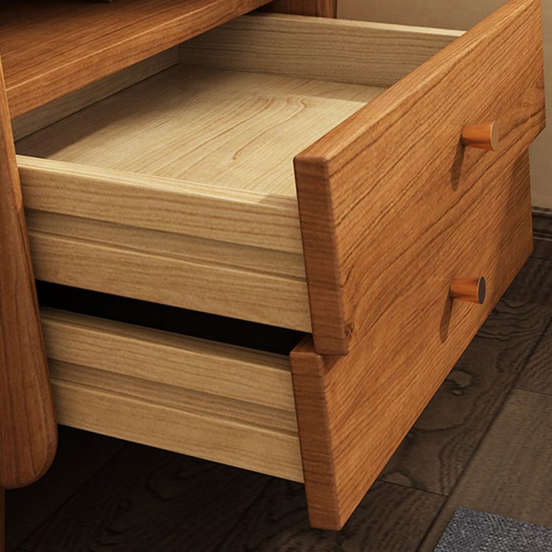 19,69 "Table de nuit Table armoire de chevet en bois massif avec 2 dessins