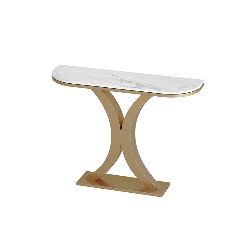 Tavolo console in marmo glam mezza luna astratto 12 "w tavolo accento per sala