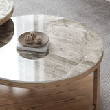 Modern Round 3 Legs Coffee Table No Distressing Coffee Table Set with Shelf