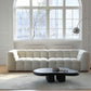 27.55" Tall Tuxedo Arm Sofa Fabric Biscuit Back Sofa in White