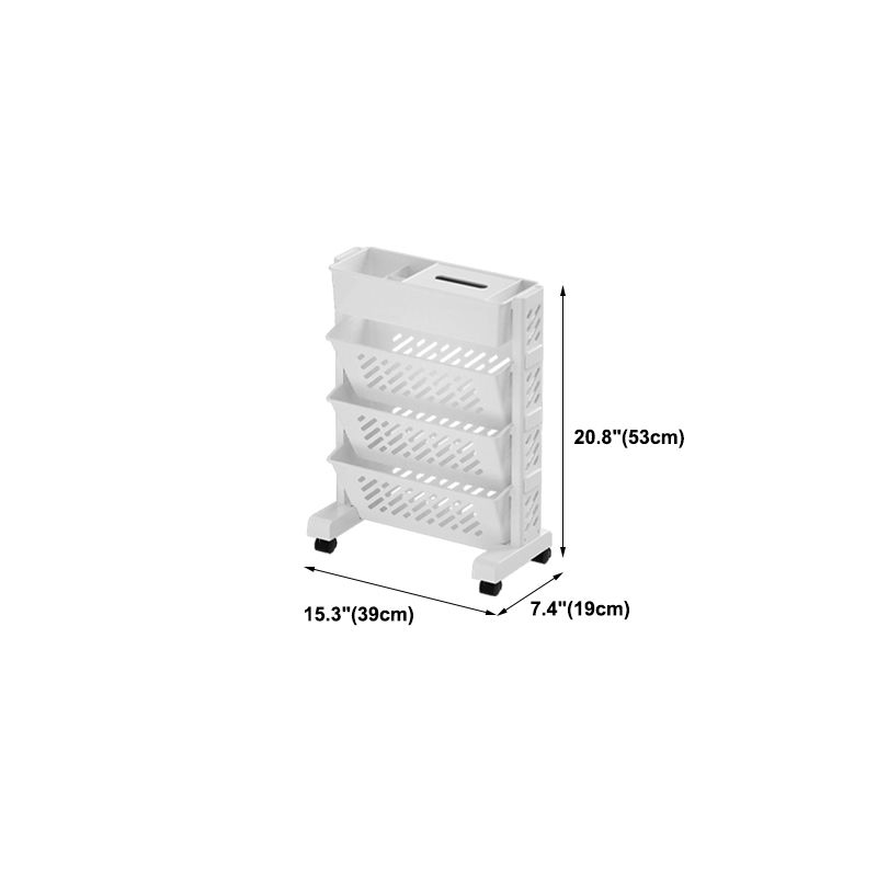 White Contemporary Standard Home Plastic Bookshelf with Wheels Clearhalo 'Bookcases' 'furn' 'furn_bookcases' 'Furniture' 'Office Furniture' 1200x1200_41f3f921-8d87-4423-8475-bd7bda247482