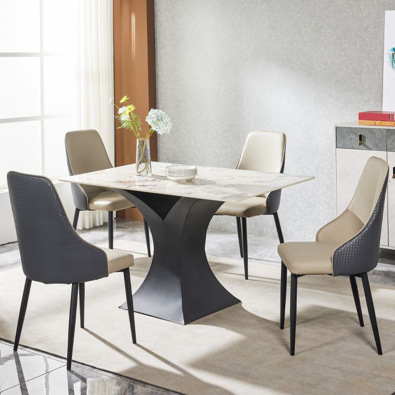 Contemporary Style Metal Chair Set Kitchen Solid Back Side Chairs (Set of 4) Clearhalo ' kitchen&dining_furn' 'Dining Chairs' 'Dining Tables & Seating' 'dining_chair' 'furn' 'furn_dining_chair' 'Furniture' 'furniture_dining_chair' 'Kitchen & Dining Furniture' 'kitchen' 1200x1200_41f451be-8ee0-4fe1-8cb0-b8a8c068b649