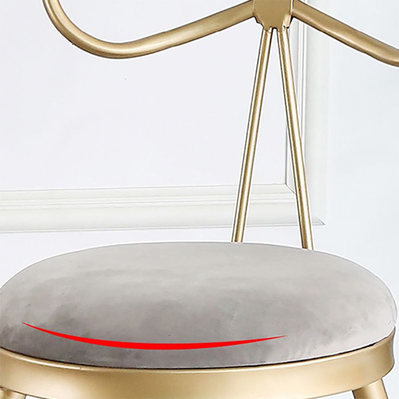 Upholstered Counter Stool Glam Style Round Low Back Bar Stool with Gold Frame Clearhalo 'Bar Furniture' 'Bar Stools' 'bar_stools' 'furn' 'furn_bar_stools' 'Furniture' 'Kitchen & Dining Furniture' 1200x1200_41f46042-7767-4501-b1fb-22f646d5985b