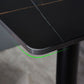 Industrial Black Iron Bar Dining Table Stone Top Engineered Wood Indoor Bistro Table Clearhalo 'Bar Furniture' 'Bar Tables' 'bar_tables' 'furn' 'furn_bar_tables' 'Furniture' 'furniture_bar_tables' 'Kitchen & Dining Furniture' 1200x1200_41f4bbf0-1aeb-45aa-87c3-f8a58499b088