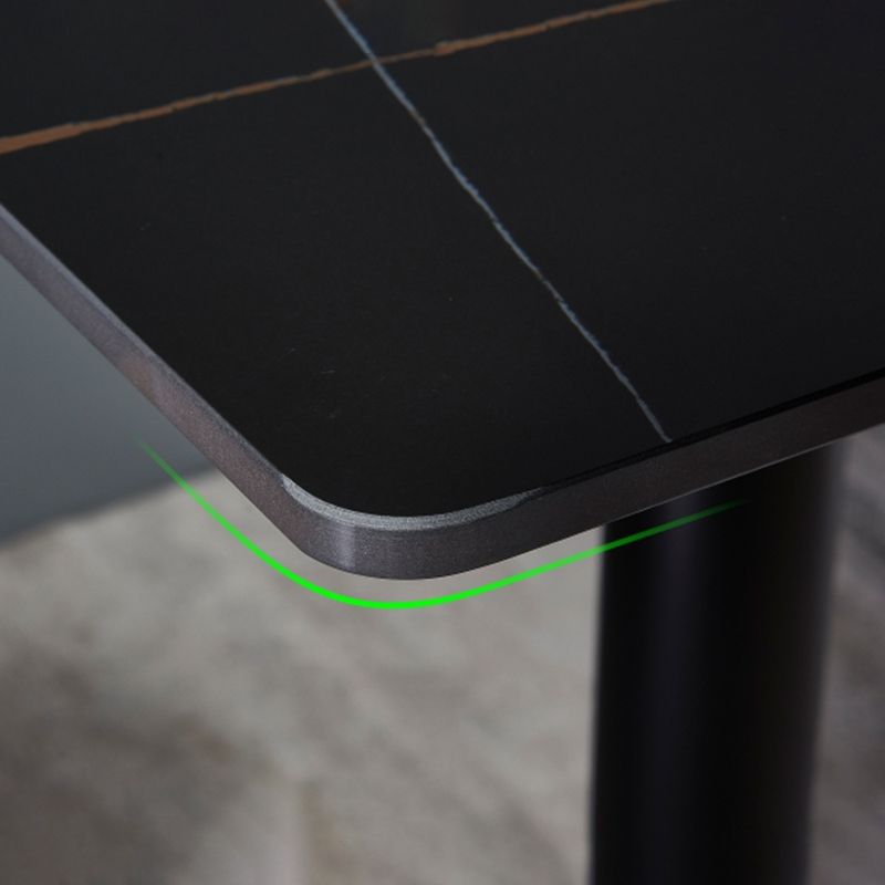 Industrial Black Iron Bar Dining Table Stone Top Engineered Wood Indoor Bistro Table Clearhalo 'Bar Furniture' 'Bar Tables' 'bar_tables' 'furn' 'furn_bar_tables' 'Furniture' 'furniture_bar_tables' 'Kitchen & Dining Furniture' 1200x1200_41f4bbf0-1aeb-45aa-87c3-f8a58499b088