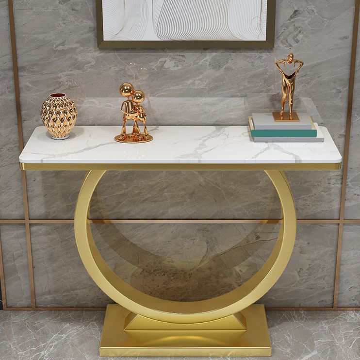 Mesa de consola de piedra moderna mesa de acento de 31.5 pulgadas de altura con estante
