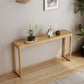 Tavolo da console rettangolare moderna Tabella di divano console in legno in naturale/marrone