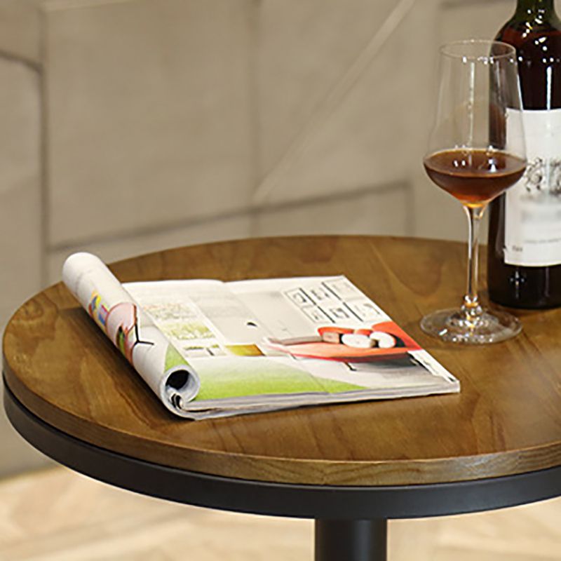 Industrial Black Iron Bar Table 21.6"W Round Top Brown Wood Bistro Table for Cafe Clearhalo 'Bar Furniture' 'Bar Tables' 'bar_tables' 'furn' 'furn_bar_tables' 'Furniture' 'furniture_bar_tables' 'Kitchen & Dining Furniture' 'kitchen&dining_furn' 'kitchen' 1200x1200_41f69b72-e91d-4ae4-a6d1-dc7456a5d23e