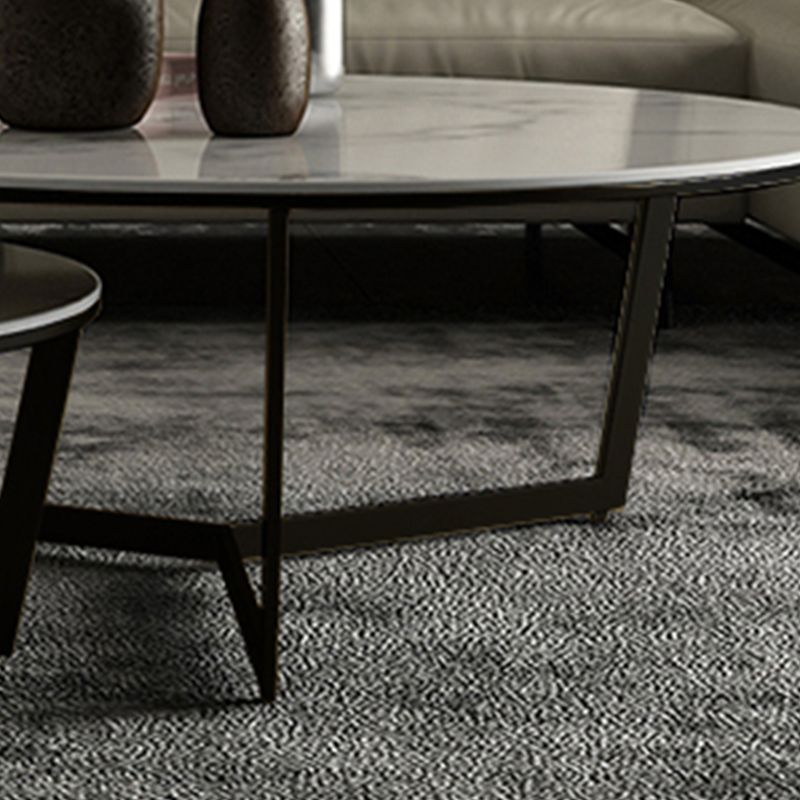 Glam White Frame Coffee Table Round Slate Top Cocktail Table Clearhalo 'Coffee & Accent Tables' 'Coffee Tables' 'coffee_tables' 'furn' 'furn_coffee_tables' 'Furniture' 'Living Room Furniture' 1200x1200_41f6e120-b20f-4aa4-8249-f6ae688f74dc