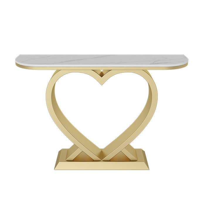 Table accent de console contemporaine Half Moon Table de la console finition antique