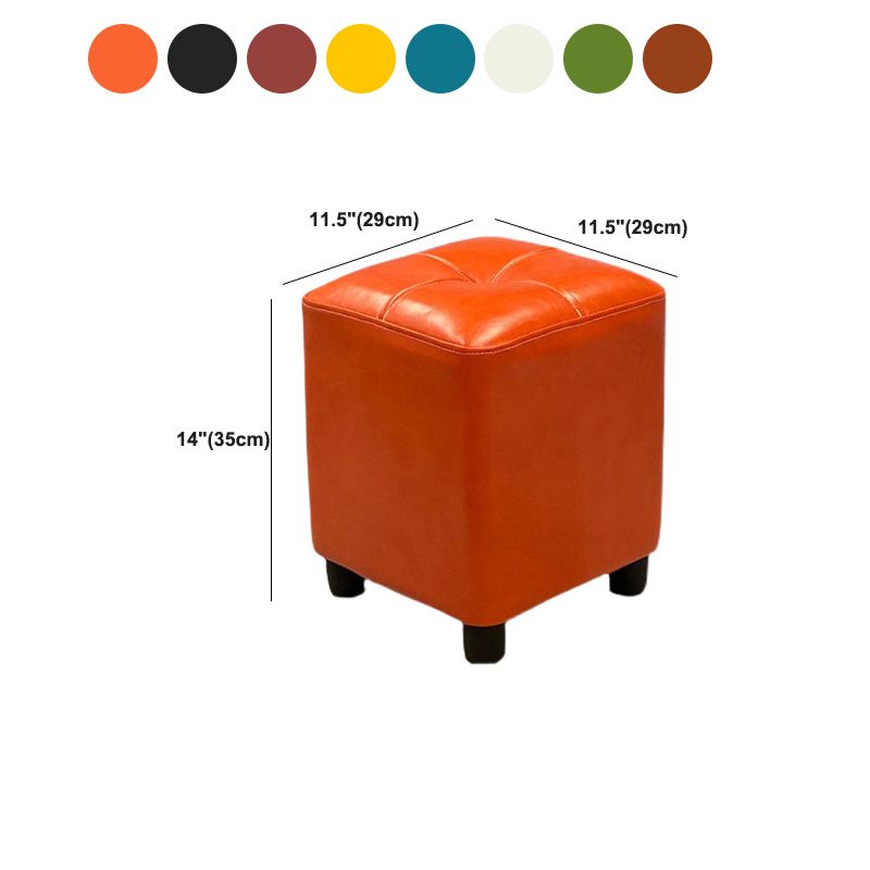 Modern Square Ottoman Plain Water Resistant Faux Leather Stain Resistant Tufted Ottoman Clearhalo 'furn' 'furn_ottomans_poufs' 'Furniture' 'Living Room Furniture' 'Ottomans & Poufs' 'ottomans_poufs' 1200x1200_41f87cd8-e0a6-4da4-a25a-b06769f0ef1a