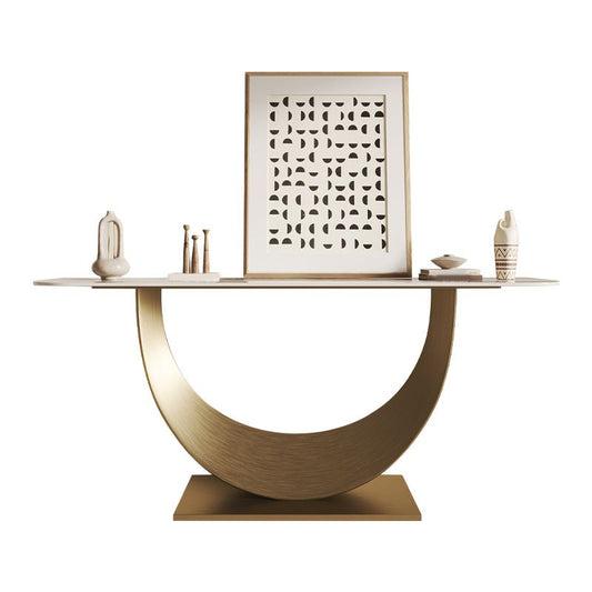 Mesa de consola glamera mesa de sofá de acabado antiguo en piedra