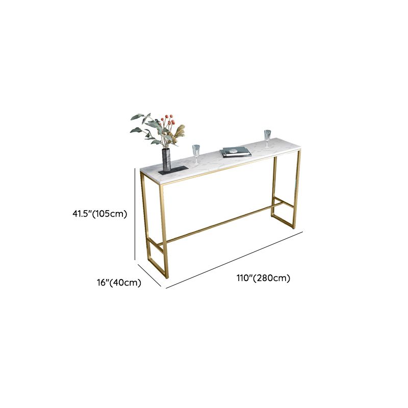 White Faux Marble Table Modern Style Bistro Bar Table for Patio Use Clearhalo 'Bar Furniture' 'Bar Tables' 'bar_tables' 'furn' 'furn_bar_tables' 'Furniture' 'Kitchen & Dining Furniture' 1200x1200_41fa1f39-c1c8-46ca-b826-3f988866e011