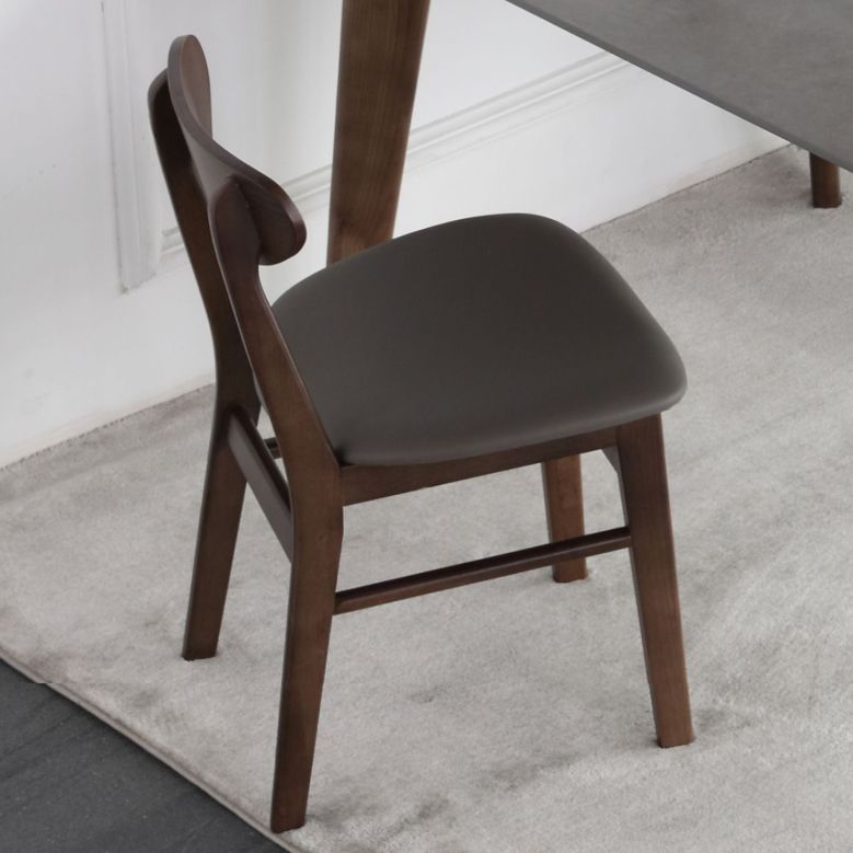 Chaise industrielle sans bras rembourrée chaise à manger en bois massif en bois massif