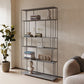 Moderne stijl Open Back boekenplank Verticale metalen boekenkast met planken