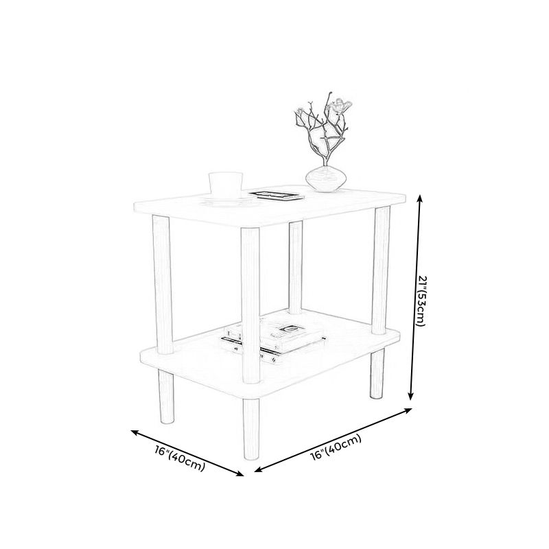 Cocktail Table Artificial Wood White/black/wood/red Square Coffee Table