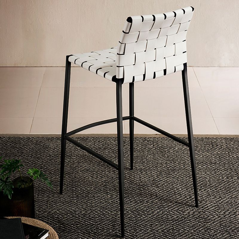 Sgabelli da bar contemporanei in finta pelle in pelle con base in metallo