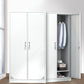 Contemporary Style Wardrobe Armoire White Color Steel Wardrobe Closet with Locks