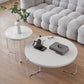 Round White Acrylic Coffee Table Contemporary 3 Legs Cocktail Table