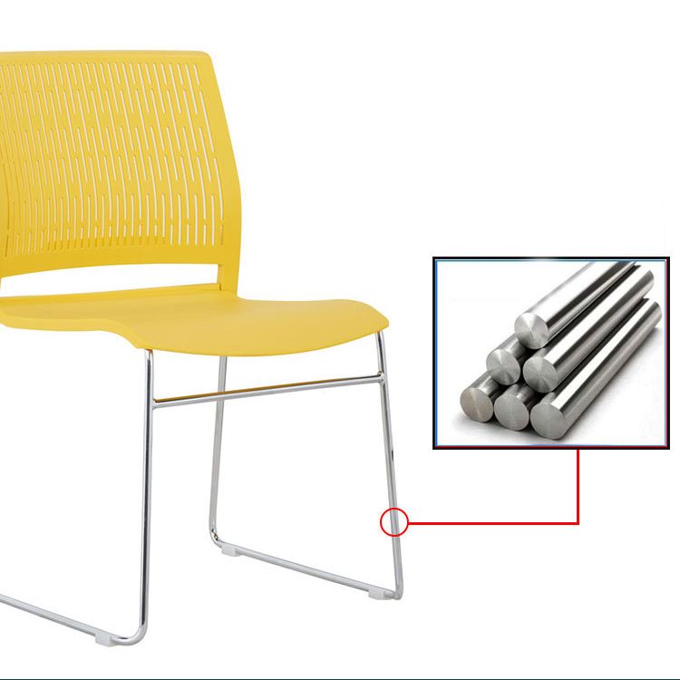 Chaise de bureau en plastique sans bras moderne, chaise de conférence sans roues