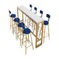 Glam Marble Bistro Bar Table with Rectangle Table Top Trestle Table - 41.3" H , Only Table Clearhalo 'Bar Furniture' 'Bar Tables' 'bar_tables' 'furn' 'furn_bar_tables' 'Furniture' 'furniture_bar_tables' 'Kitchen & Dining Furniture' 1200x1200_4205ad21-0d64-4e4f-a881-3f1b76553318