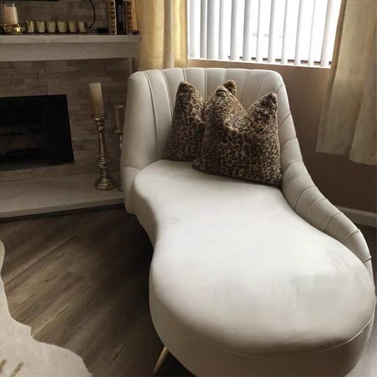 Glam Style Upholstered Cushioned Velvet Rolled Arms Chaise Lounge Clearhalo 'Chairs & Seating' 'Chaise Lounge' 'chaise_lounge' 'furn' 'furn_chaise_lounge' 'Furniture' 'Living Room Furniture' 1200x1200_4206966f-dbd2-4fd2-ad58-5a17f953ca81