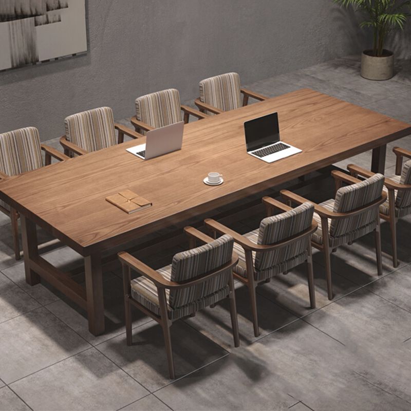 Rectangular Shaped Office Conference Table Wooden Writing Desk in Brown Clearhalo 'furn' 'furn_office_desk' 'Furniture' 'Office Desks' 'Office Furniture' 'office_desk' 1200x1200_4206c951-915f-4715-b6d6-adb5d8cbd8c5