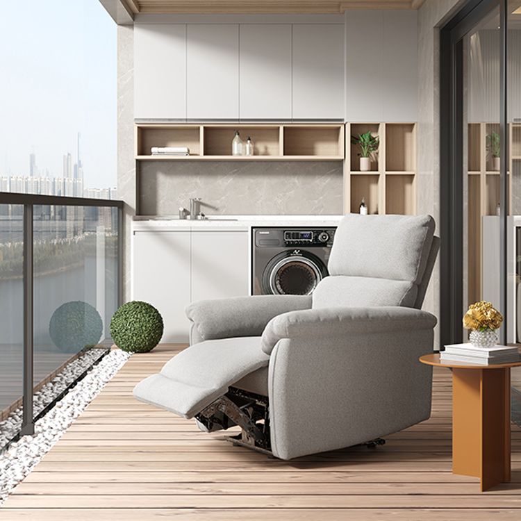 Modern Manual-Handle Recliner Chair Solid Color Standard Recliner with Footrest